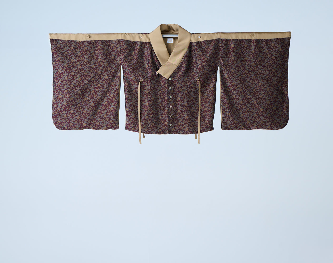 Cupra small flower jacquard short jacket in burgundy gold