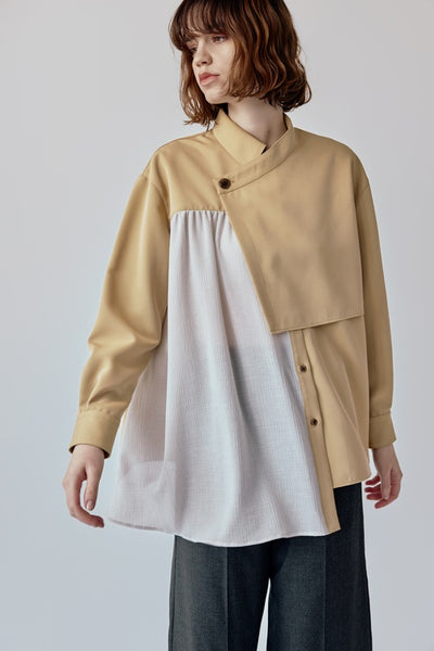 Asymmetrical shirt jacket