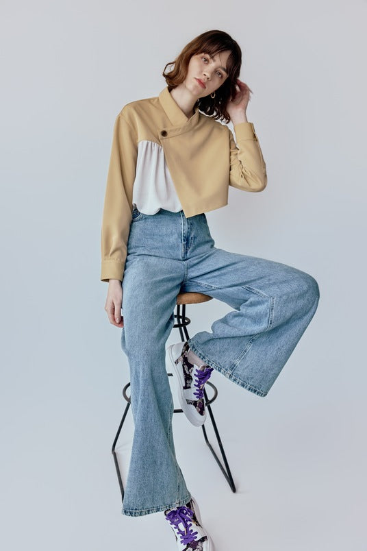 Asymmetrical shirt jacket