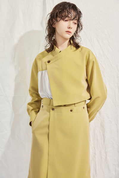 Asymmetrical shirt jacket