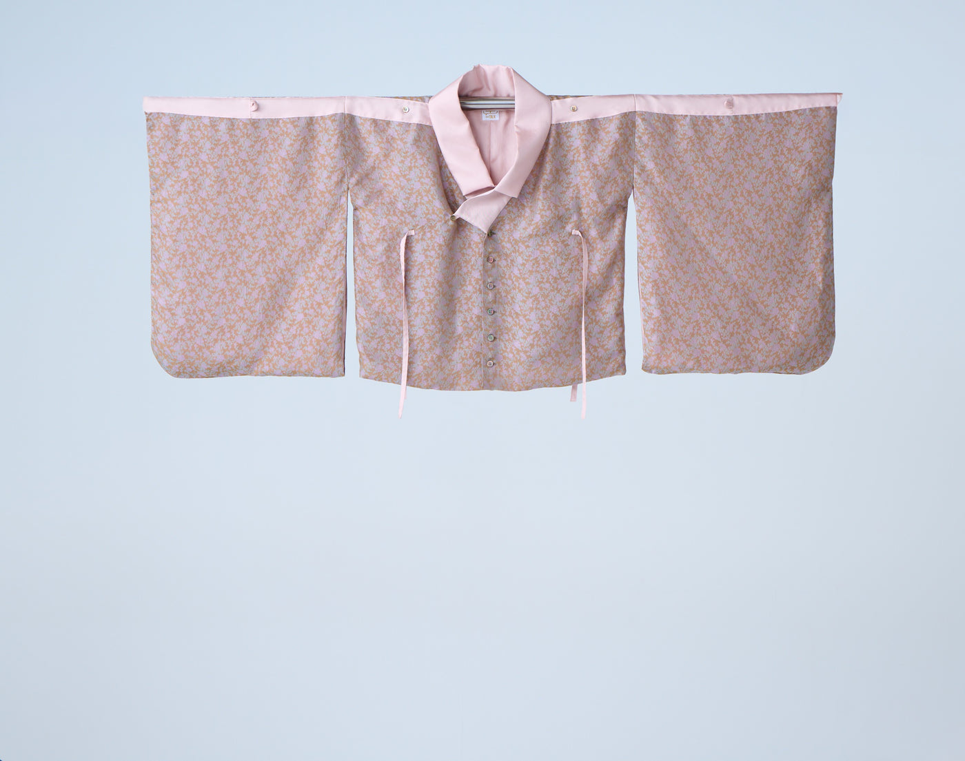 Cupra small flower jacquard short jacket in beige and pink