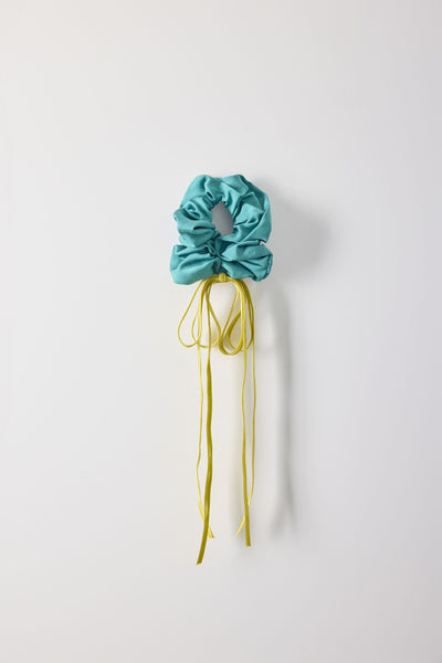 Ribbon, scrunchie, blue-green