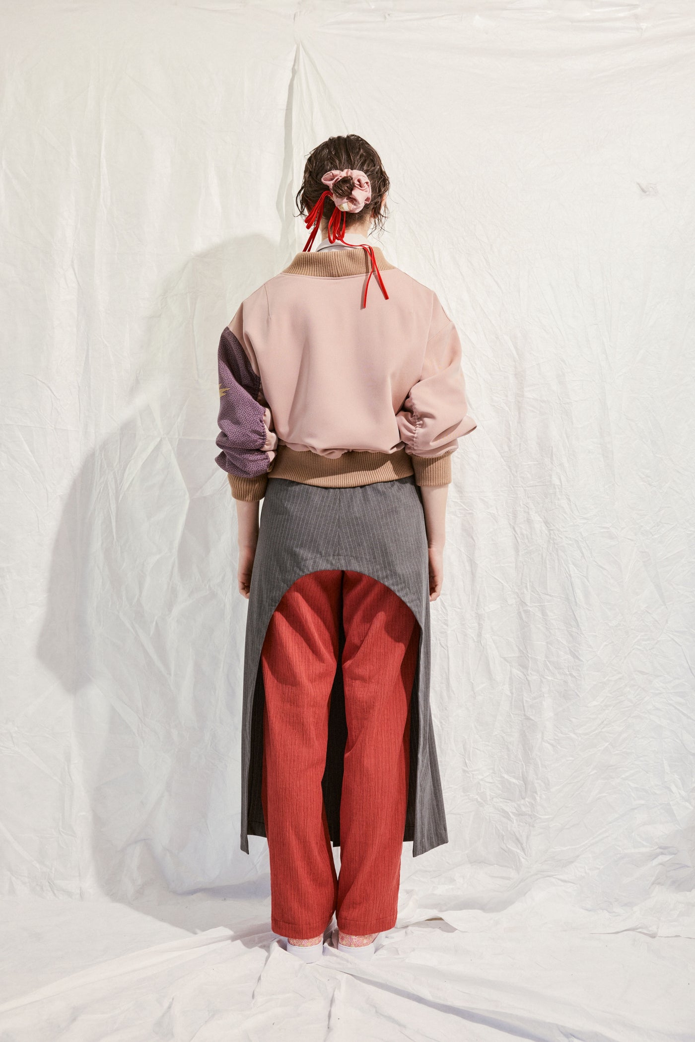 Wrap long pants (striped)