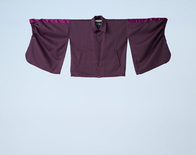 Ring Pattern Jacquard Track Jacket Purple Navy