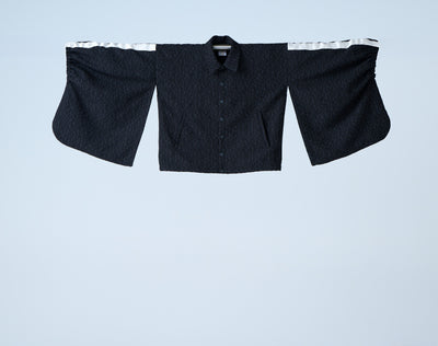 Fukure Jacquard Track Short Jacket Black