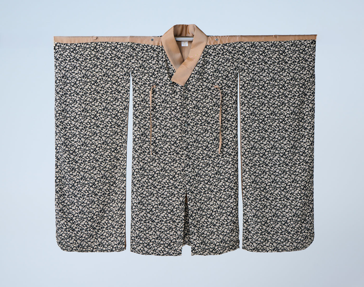 Small Leaf Jacquard Long Jacket Black Gold