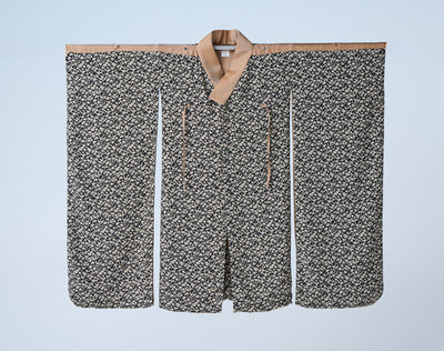 Small Leaf Jacquard Long Jacket Black Gold