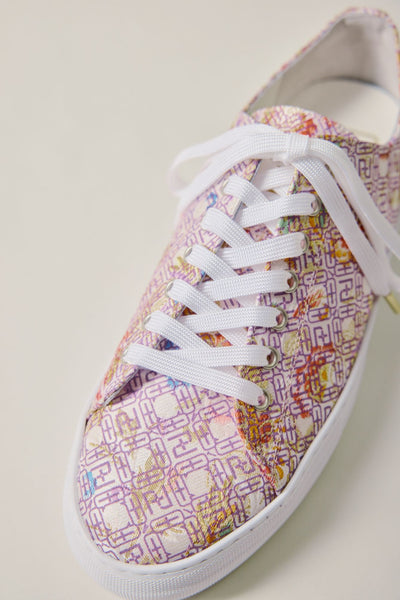 Nishijin-ori sneakers, monogram purple