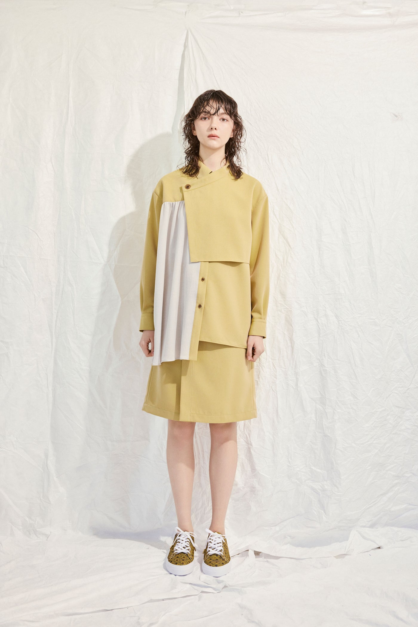 Asymmetrical shirt jacket
