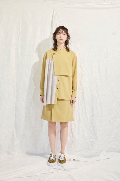 Asymmetrical shirt jacket