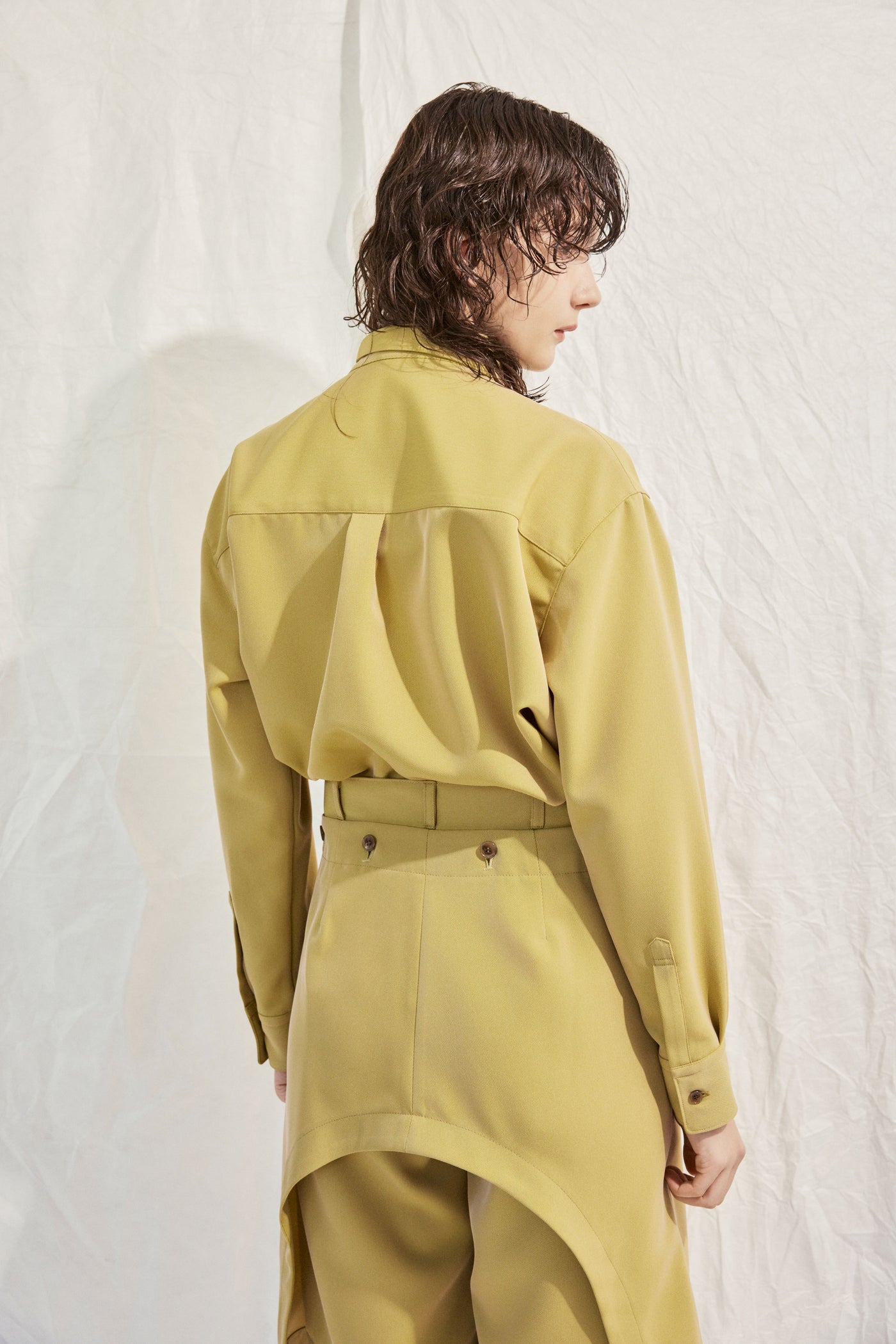 Asymmetrical shirt jacket