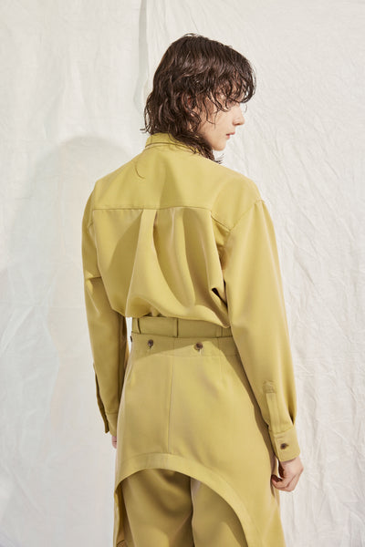 Asymmetrical shirt jacket