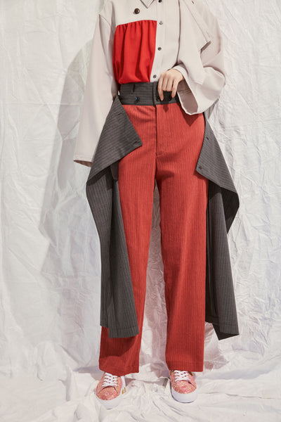 Wrap long pants (striped)