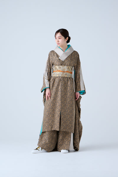 Pine, bamboo and plum brocade monogram wide belt