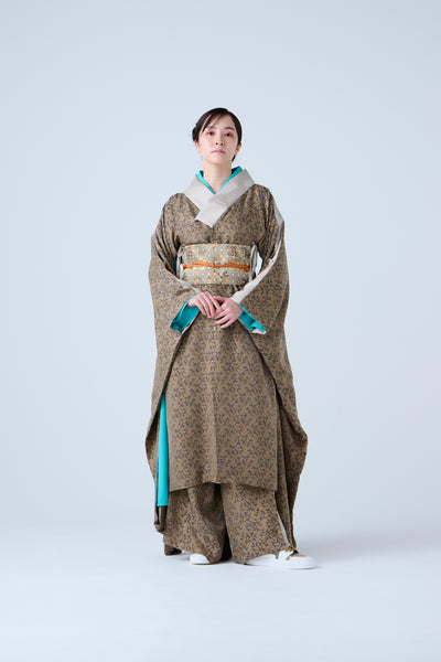 Pine, bamboo and plum brocade monogram wide belt
