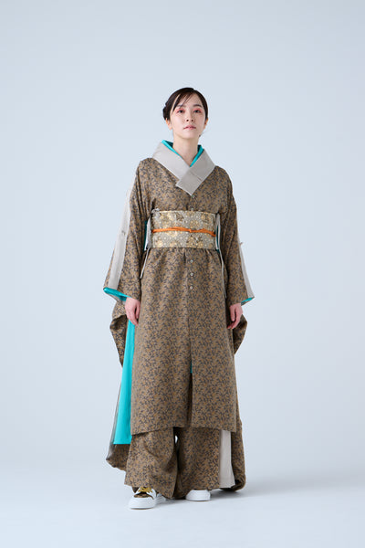 Pine, bamboo and plum brocade monogram wide belt