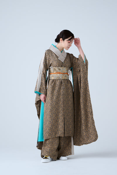 Pine, bamboo and plum brocade monogram wide belt