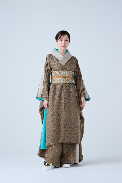 Pine, bamboo and plum brocade monogram wide belt