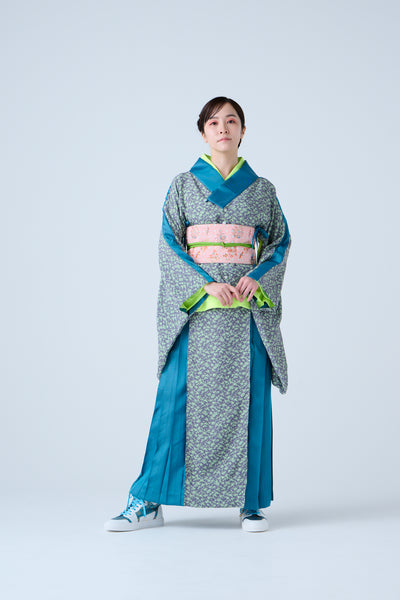 Small Leaf Jacquard Short Jacket Blue