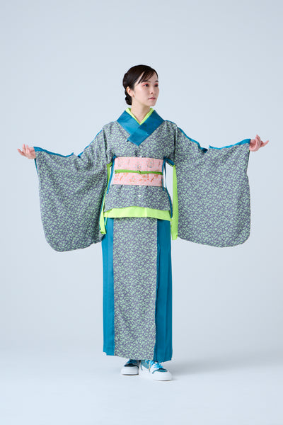 Small Leaf Jacquard Short Jacket Blue