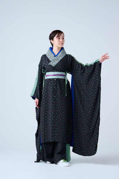 Petal Jacquard Long Jacket Green
