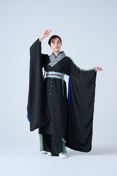 Petal Jacquard Long Jacket Green