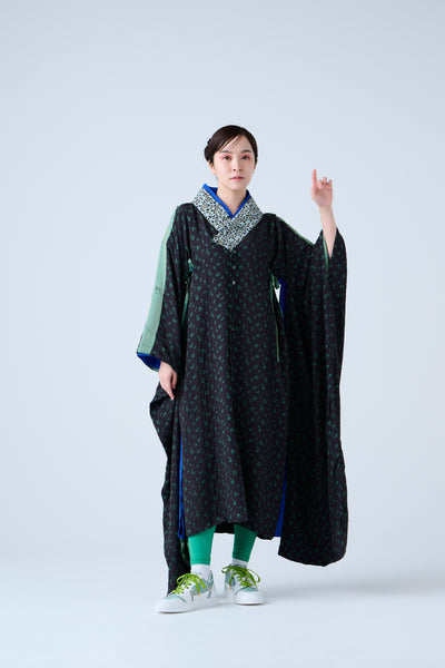 Petal Jacquard Long Jacket Green