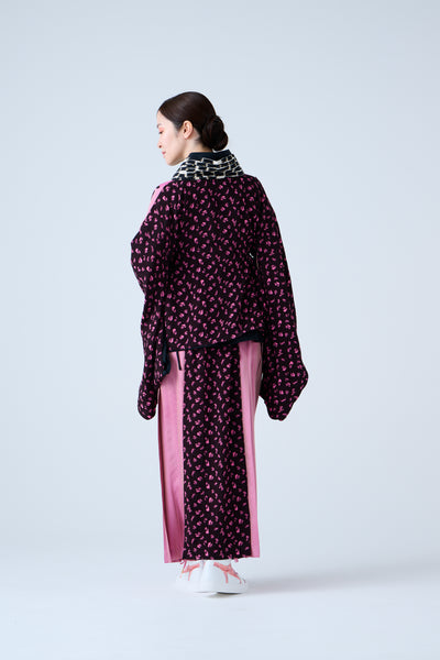 Petal jacquard pleated skirt in pink