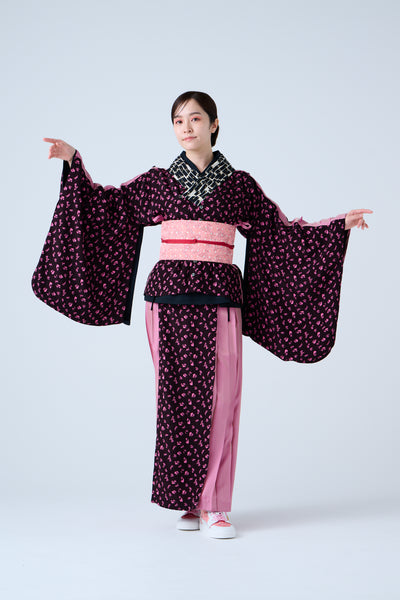 Petal jacquard pleated skirt in pink