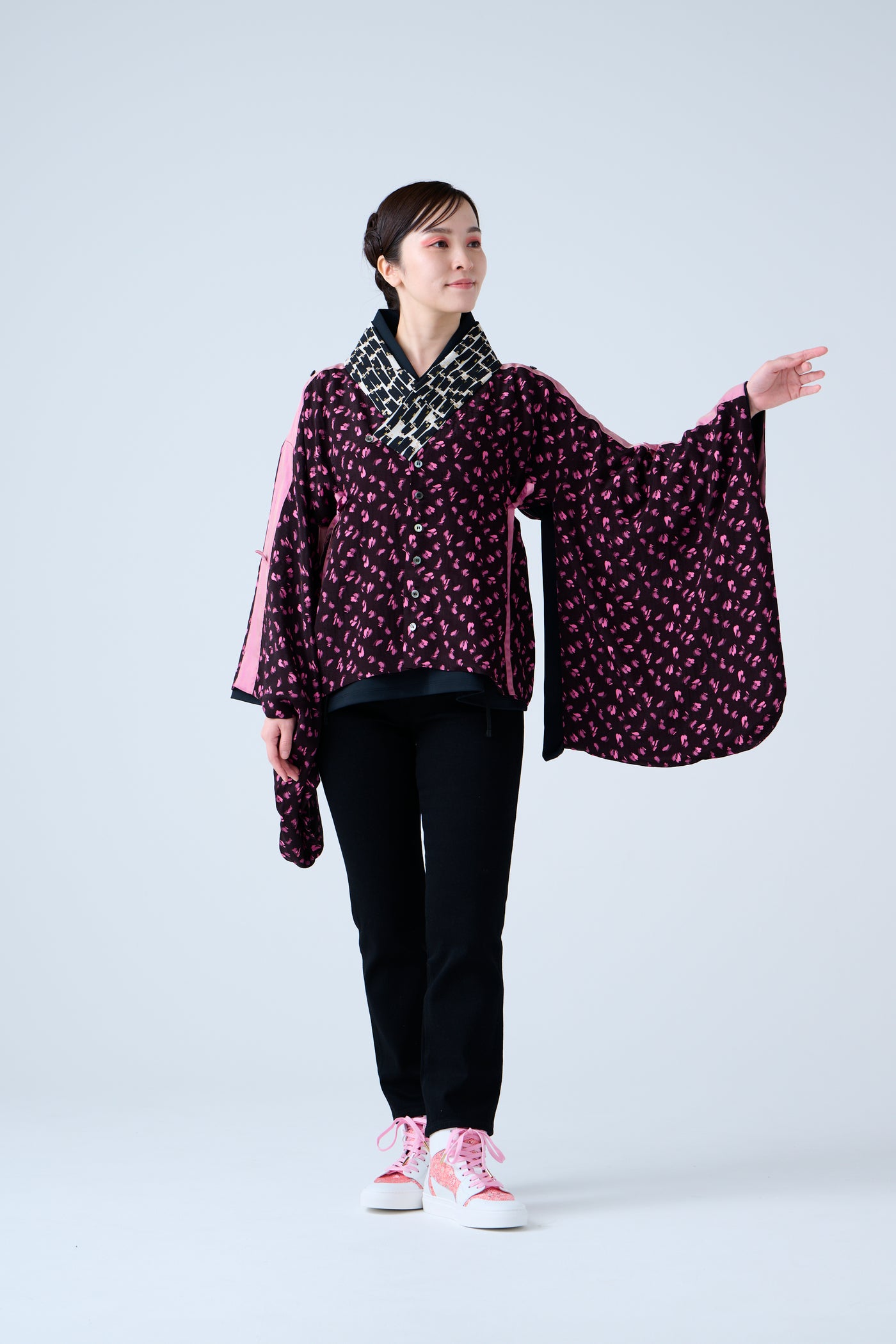 Petal Jacquard Short Jacket Pink