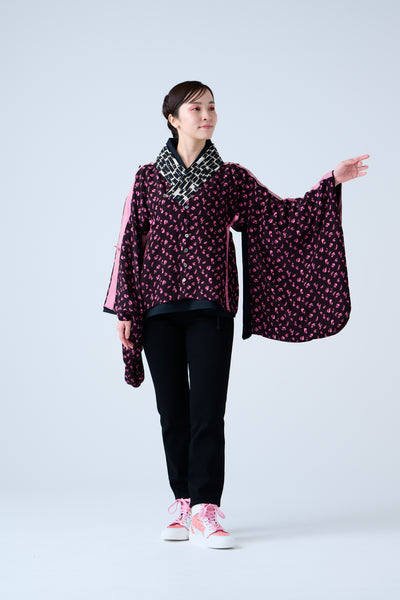 Petal Jacquard Short Jacket Pink