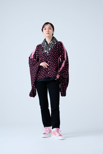 Petal Jacquard Short Jacket Pink