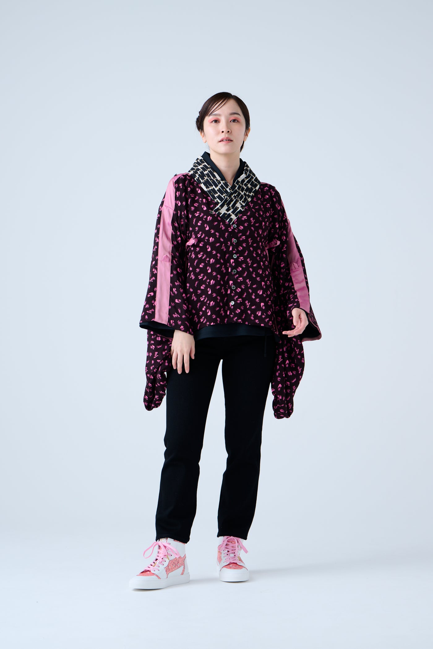Petal Jacquard Short Jacket Pink