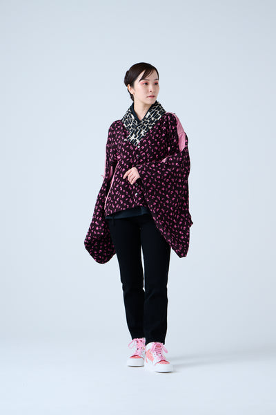 Petal Jacquard Short Jacket Pink