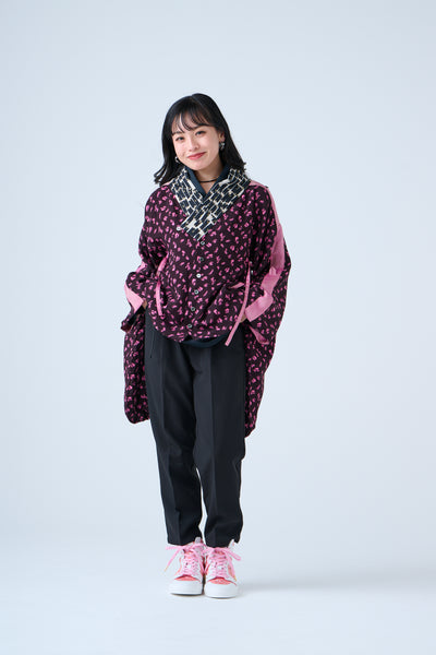 Petal Jacquard Short Jacket Pink