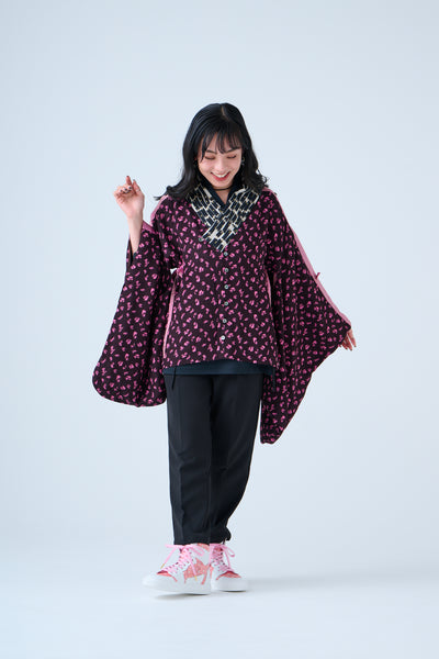 Petal Jacquard Short Jacket Pink