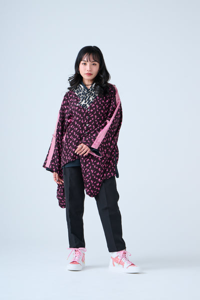 Petal Jacquard Short Jacket Pink
