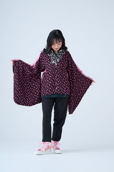 Petal Jacquard Short Jacket Pink