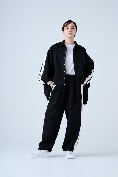 Fukure Jacquard Track Short Jacket Black