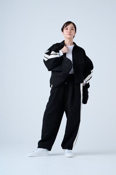 Fukure Jacquard Track Short Jacket Black
