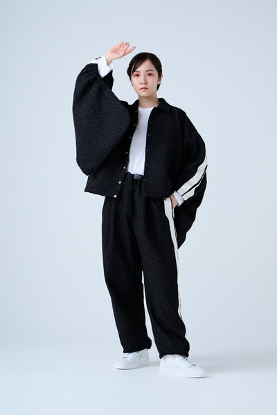 Fukure Jacquard Track Short Jacket Black