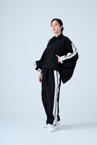 Fukure Jacquard Track Short Jacket Black