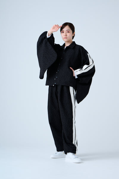 Fukure Jacquard Track Short Jacket Black