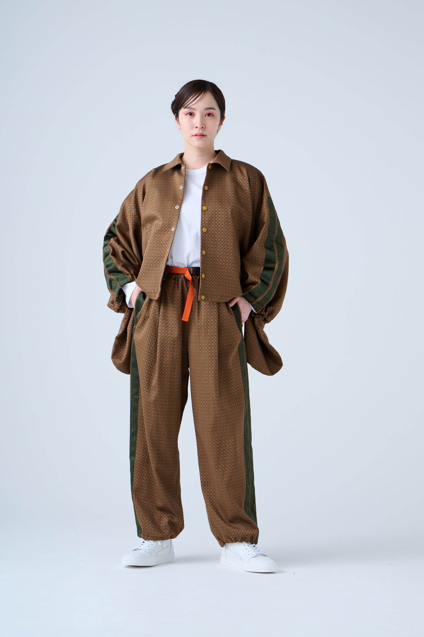 Ring Pattern Jacquard Track Jacket Gold Orange