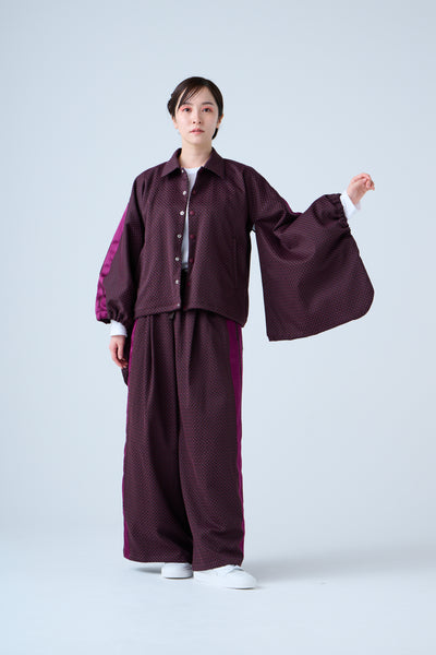 Ring Pattern Jacquard Track Jacket Purple Navy