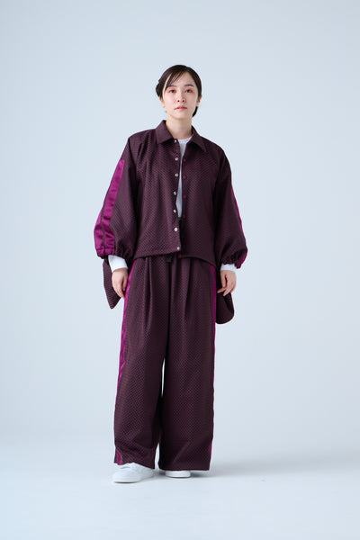 Ring Pattern Jacquard Track Jacket Purple Navy