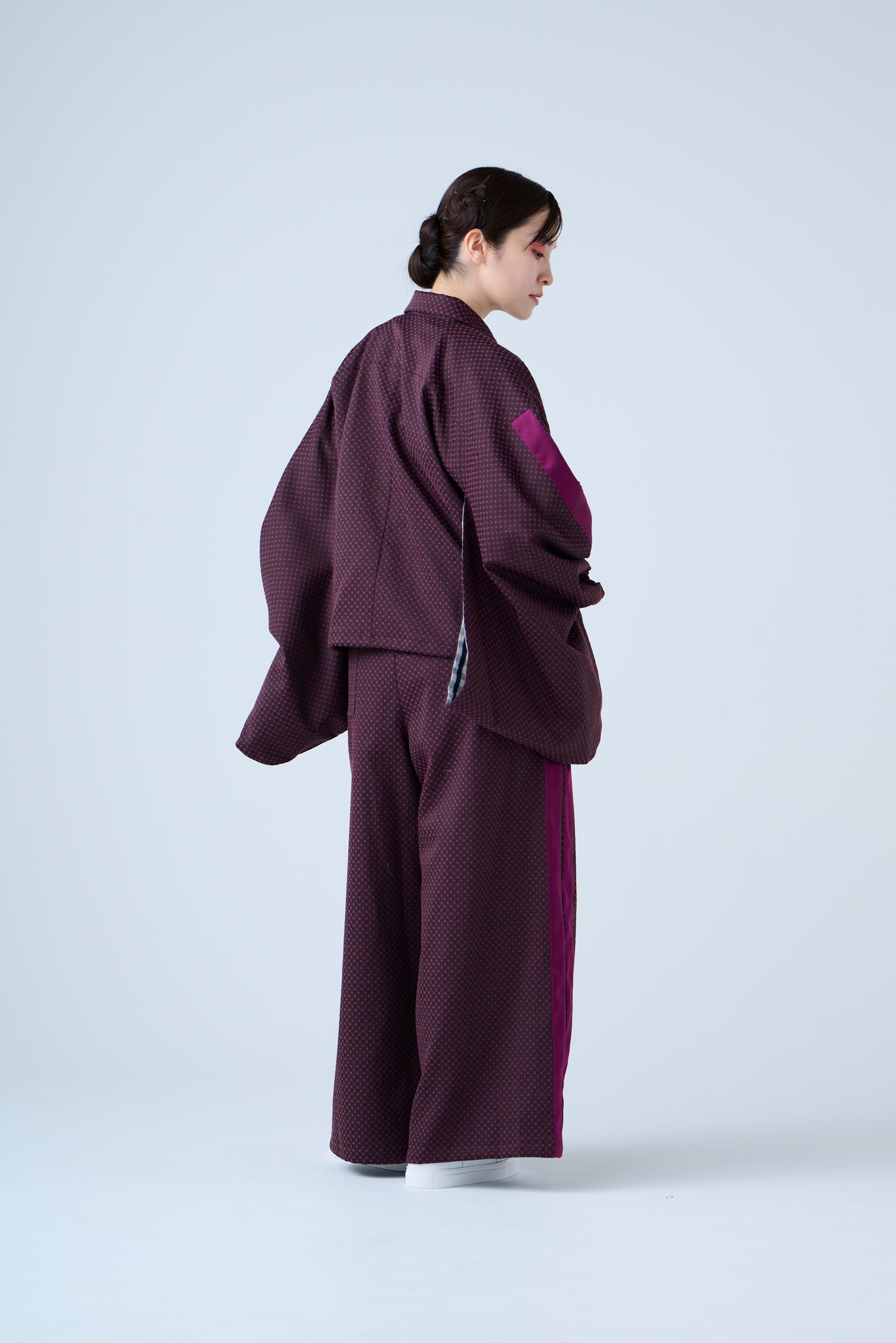 Ring Pattern Jacquard Track Jacket Purple Navy