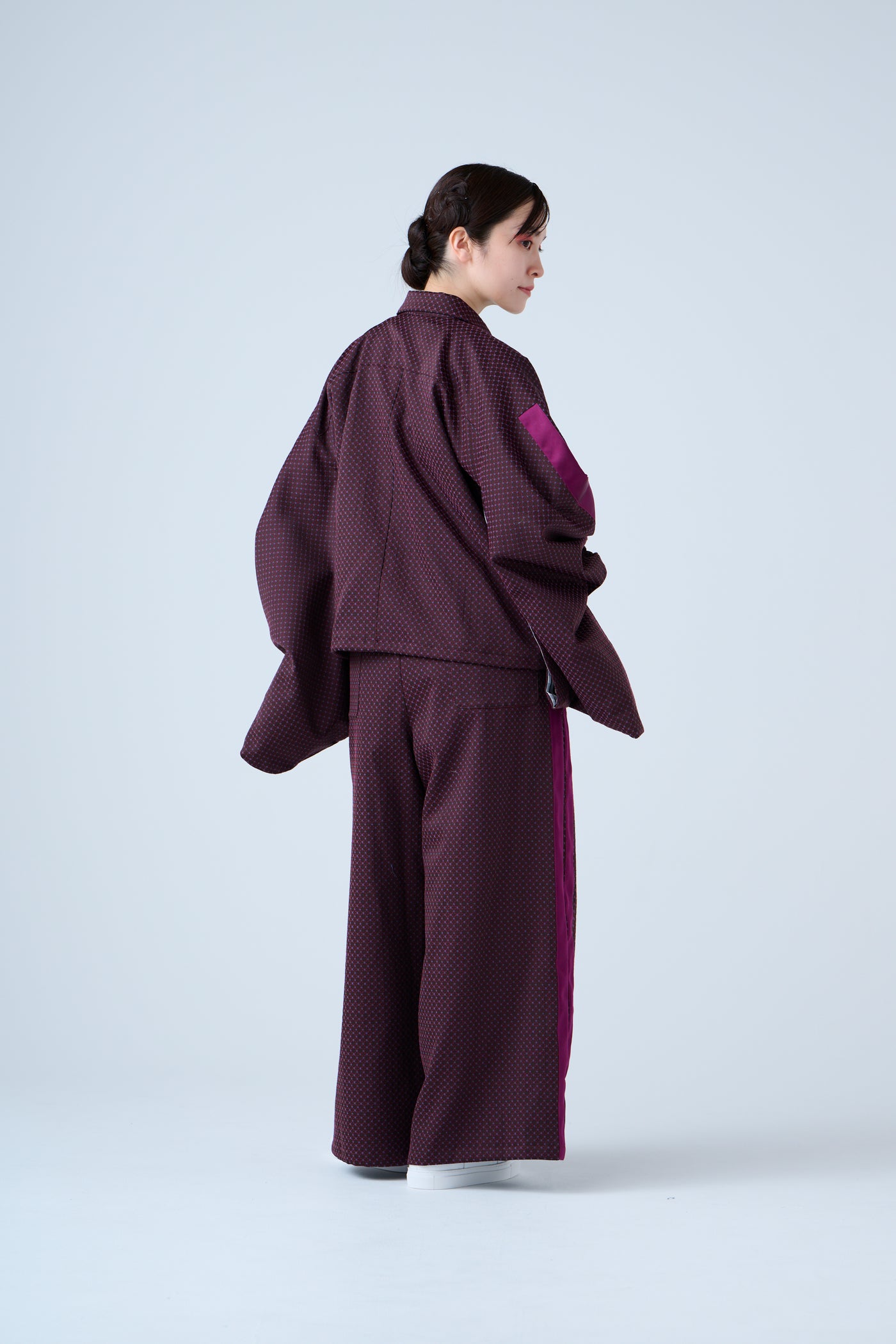 Ring Pattern Jacquard Track Jacket Purple Navy