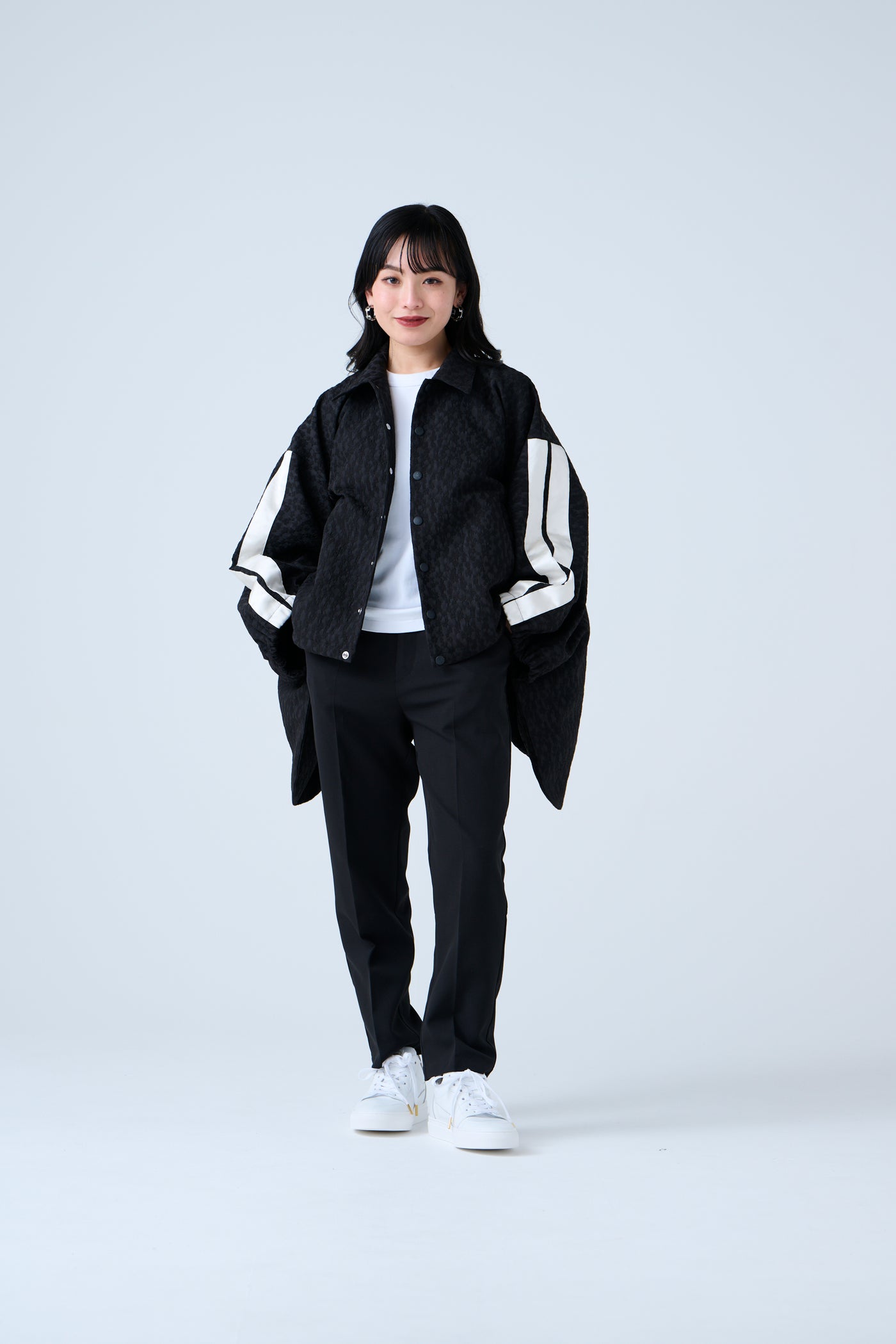 Fukure Jacquard Track Short Jacket Black