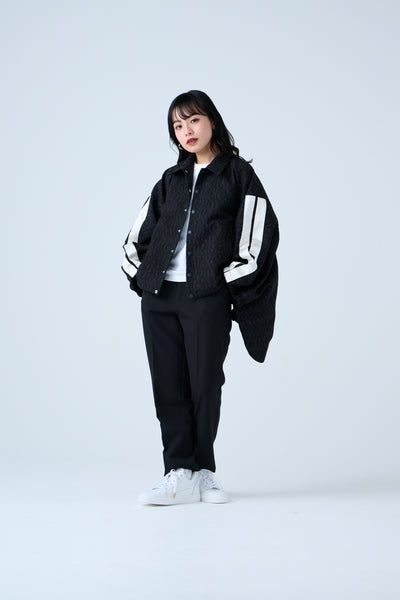 Fukure Jacquard Track Short Jacket Black